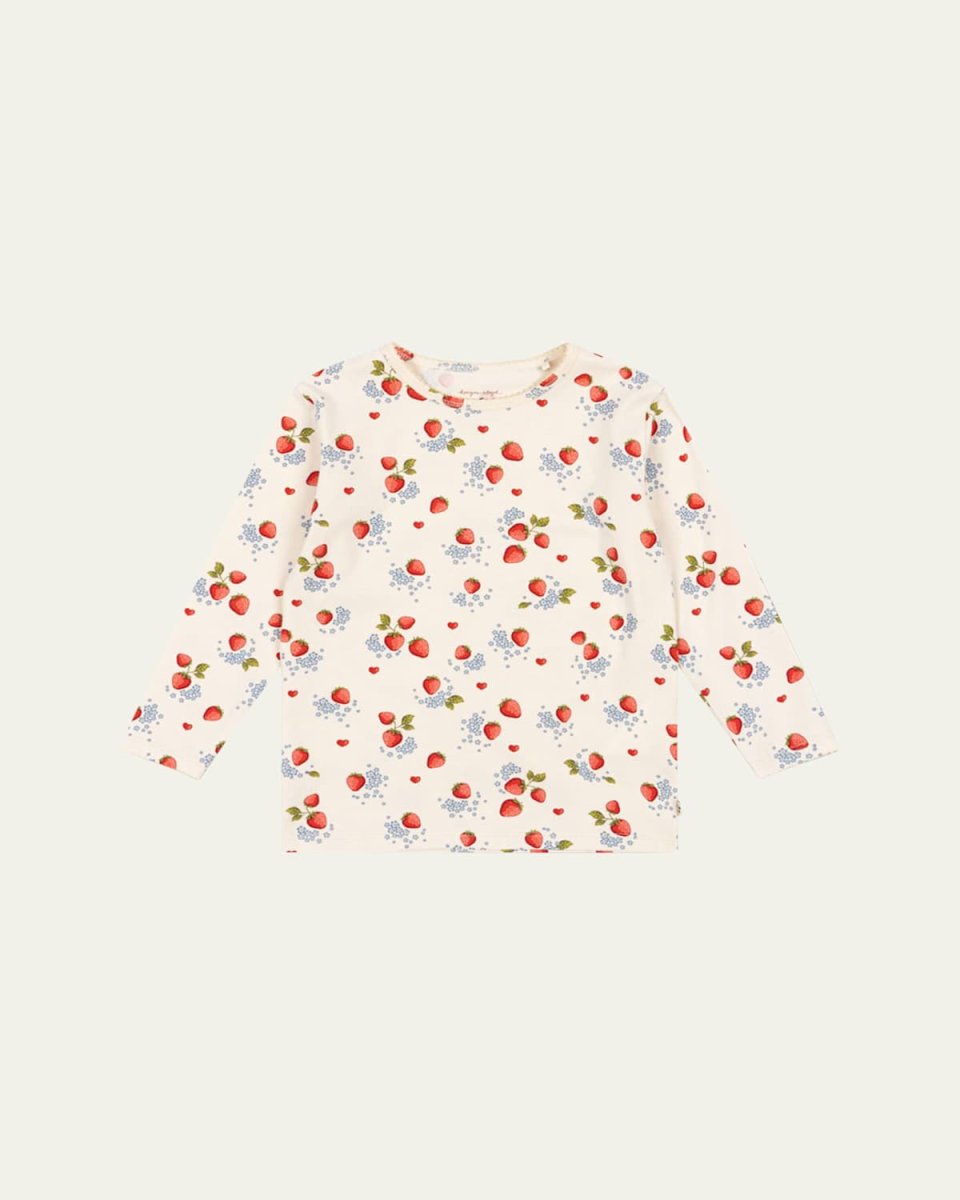 Girl's Strawberry-Print T-Shirt, Size 9M-3